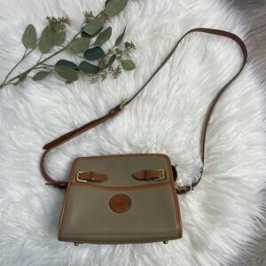 Dooney Bourke Crossbody Tan Vintage Leather Purse Handbag Beige Taupe